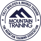 Fully qualified and insured through the Mountain Training Association