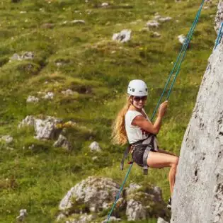 Climbing and abseiling adventure full day with Irish Mountaineering Academy in the Burren