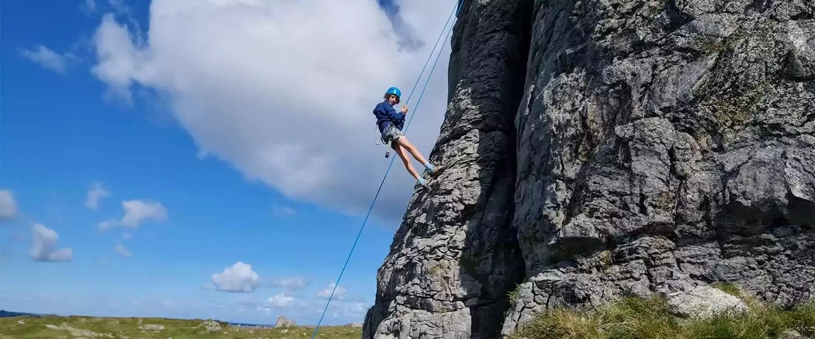 Climbing and abseiling adventure half day with Irish Mountaineering Academy in the Burren