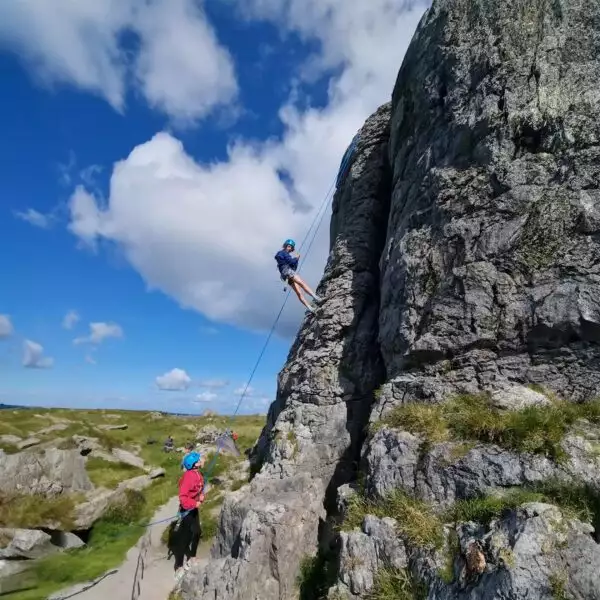 Climbing and abseiling adventure half day with Irish Mountaineering Academy in the Burren