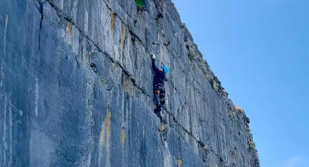 Scouts climbing and abseiling adventure half day with Irish Mountaineering Academy in the Burren