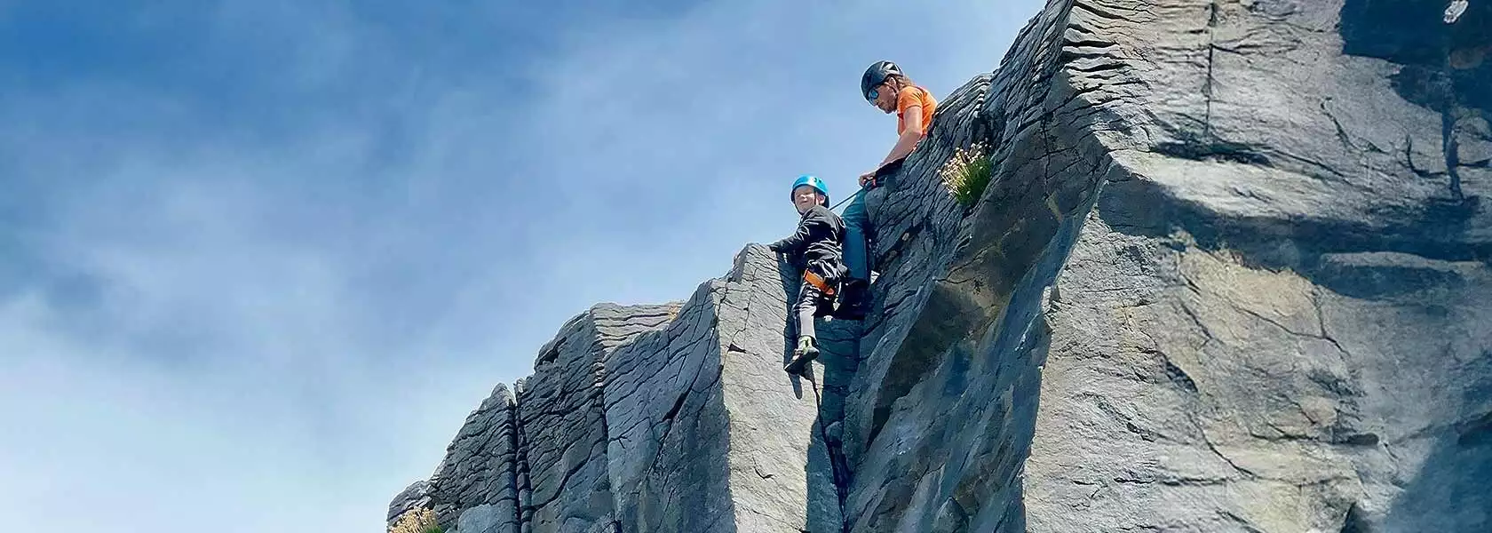 Scouts climbing and abseiling adventure full day with Irish Mountaineering Academy in the Burren