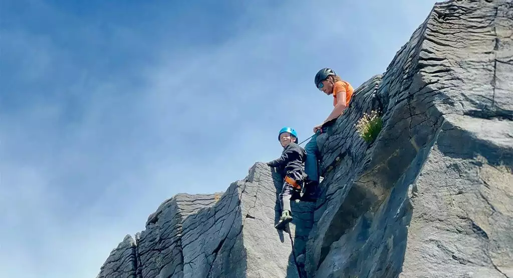 Scouts climbing and abseiling adventure full day with Irish Mountaineering Academy in the Burren